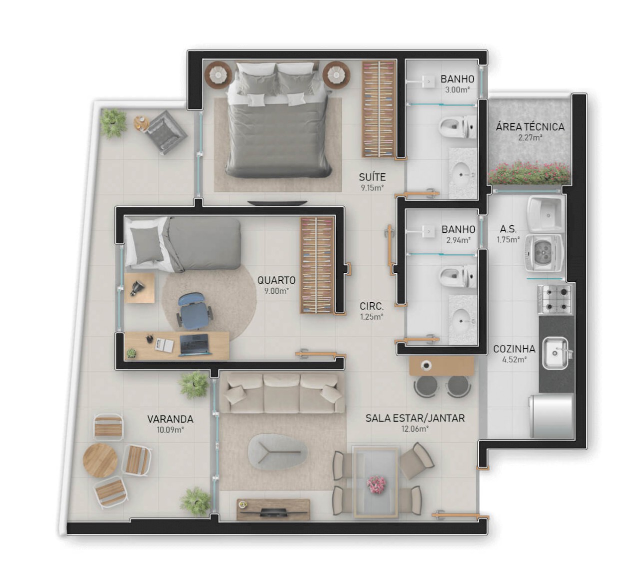 Imagem Apartamento com 2 Quartos à Venda, 62 m² em Praia de Itaparica - Vila Velha