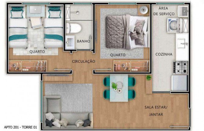 Imagem Apartamento com 2 Quartos à Venda, 41 m² em Parque Esmeralda - São Paulo