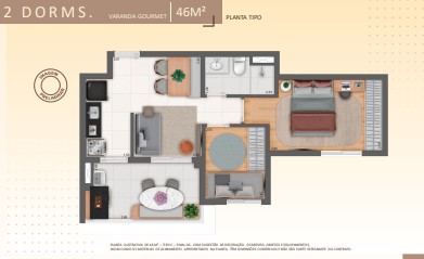 Apartamento com 2 Quartos à Venda, 45 m² em Vila Gumercindo - São Paulo