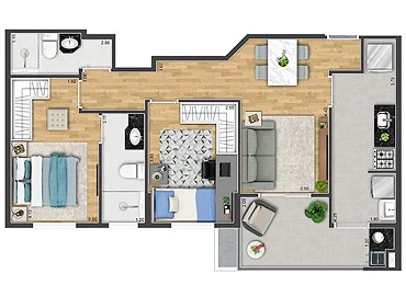 Foto do imóvel: Apartamento com 2 Quartos à Venda, 59 m² em Vila Osasco - Osasco