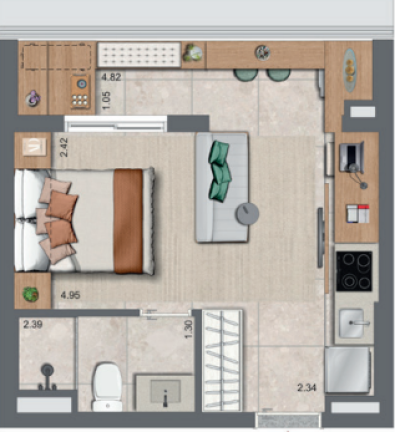 Imagem Apartamento com 2 Quartos à Venda, 43 m² em Brooklin Paulista - São Paulo