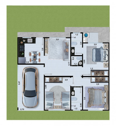 Imagem Casa com 2 Quartos à Venda, 73 m² em Independência - 1º Complemento Setor das Mansões - Aparecida de Goiânia