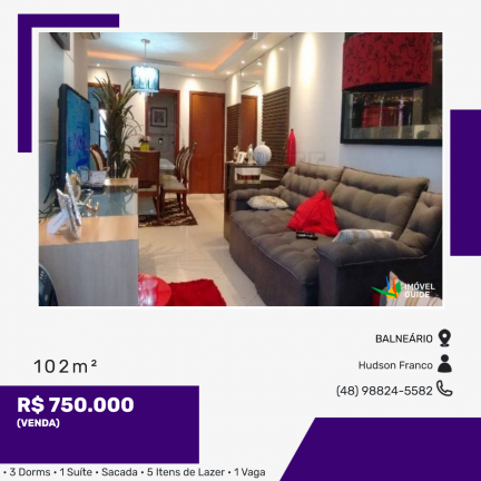 Imagem Apartamento com 3 Quartos à Venda, 102 m² em Balneário - Florianópolis