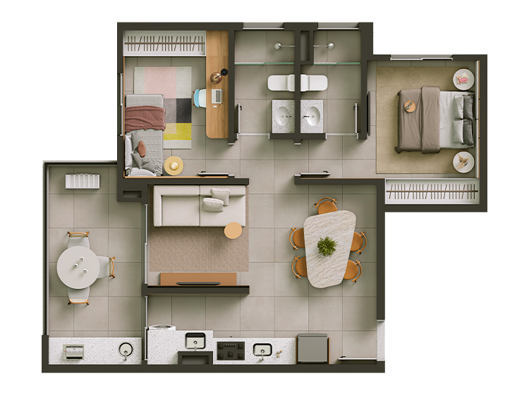 Foto do imóvel: Apartamento com 1 Quarto à Venda, 42 m²em Vila Nossa Senhora do Bonfim - São José do Rio Preto