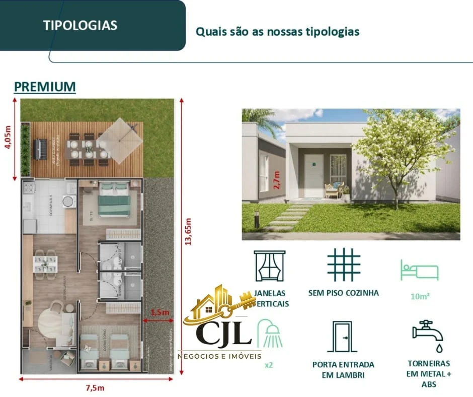 Imagem Casa de Condomínio com 2 Quartos à Venda, 57 m² em Jardim Continental - Taubaté