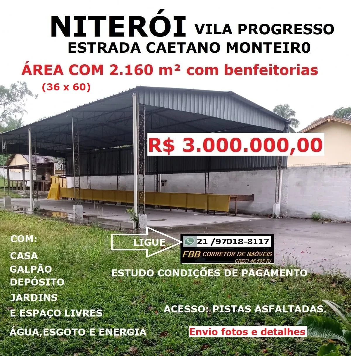 Terreno à Venda, 2160 metro em Badu - Niterói