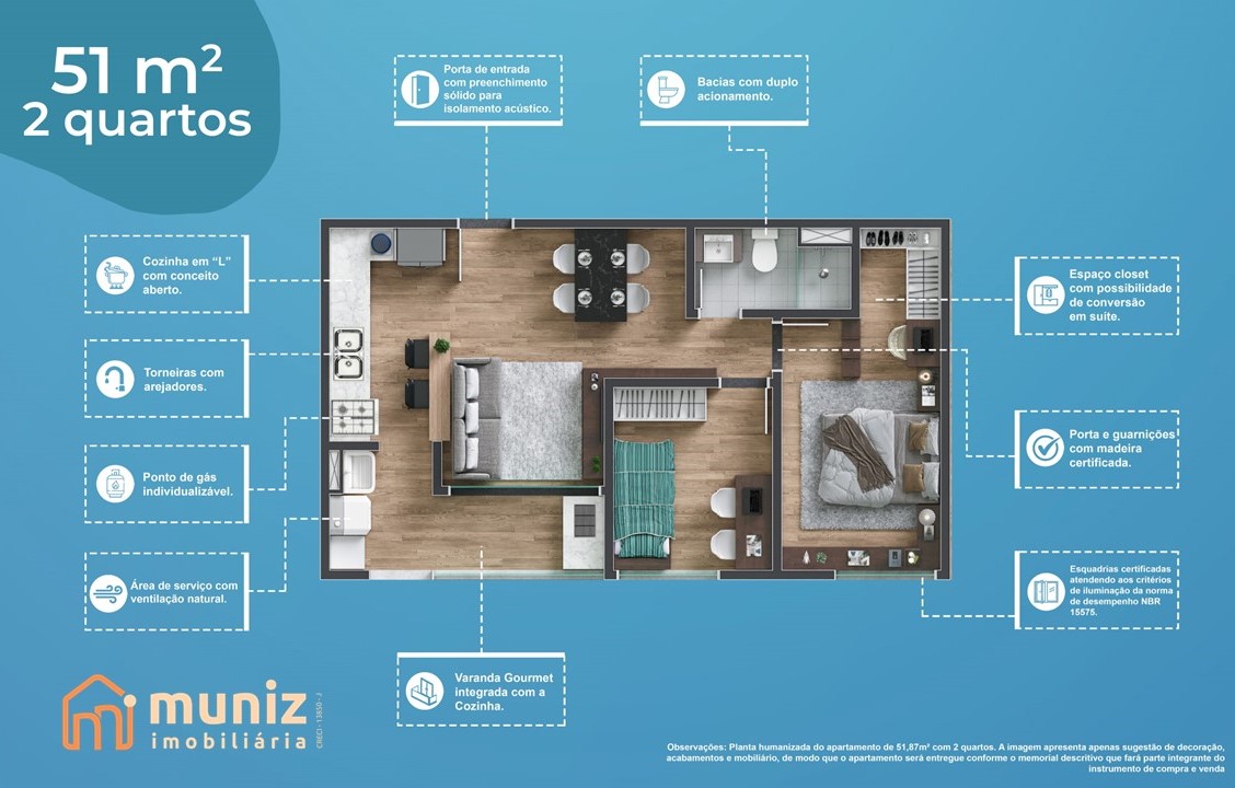 Imagem Apartamento com 2 Quartos à Venda, 50 m²em Janga - Paulista