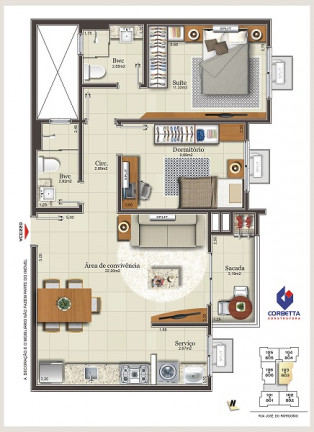 Imagem Apartamento com 2 Quartos à Venda, 69 m² em Centro - Criciúma