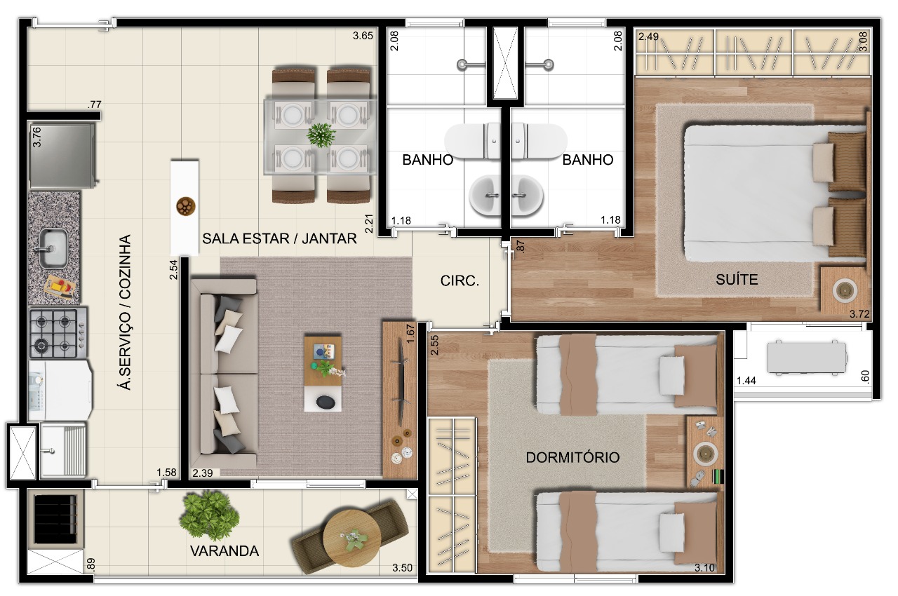 Foto do imóvel: Apartamento com 2 Quartos à Venda, 51 m²em Cidade Nova - Manaus