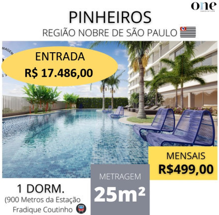 Studio com 1 Quarto à Venda,  em Pinheiros - São Paulo