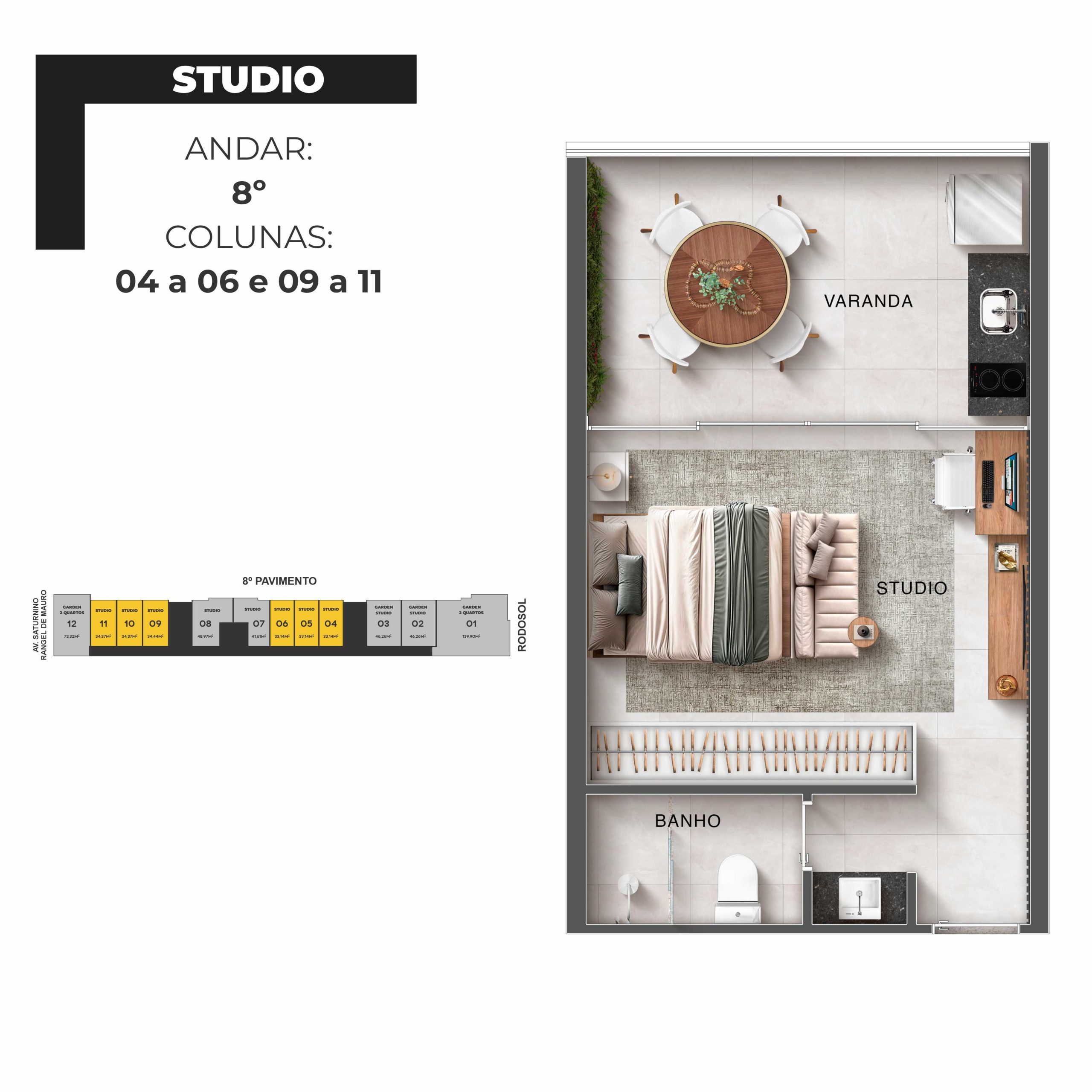 Imagem Studio com 1 Quarto à Venda, 28 m² em Praia de Itaparica - Vila Velha