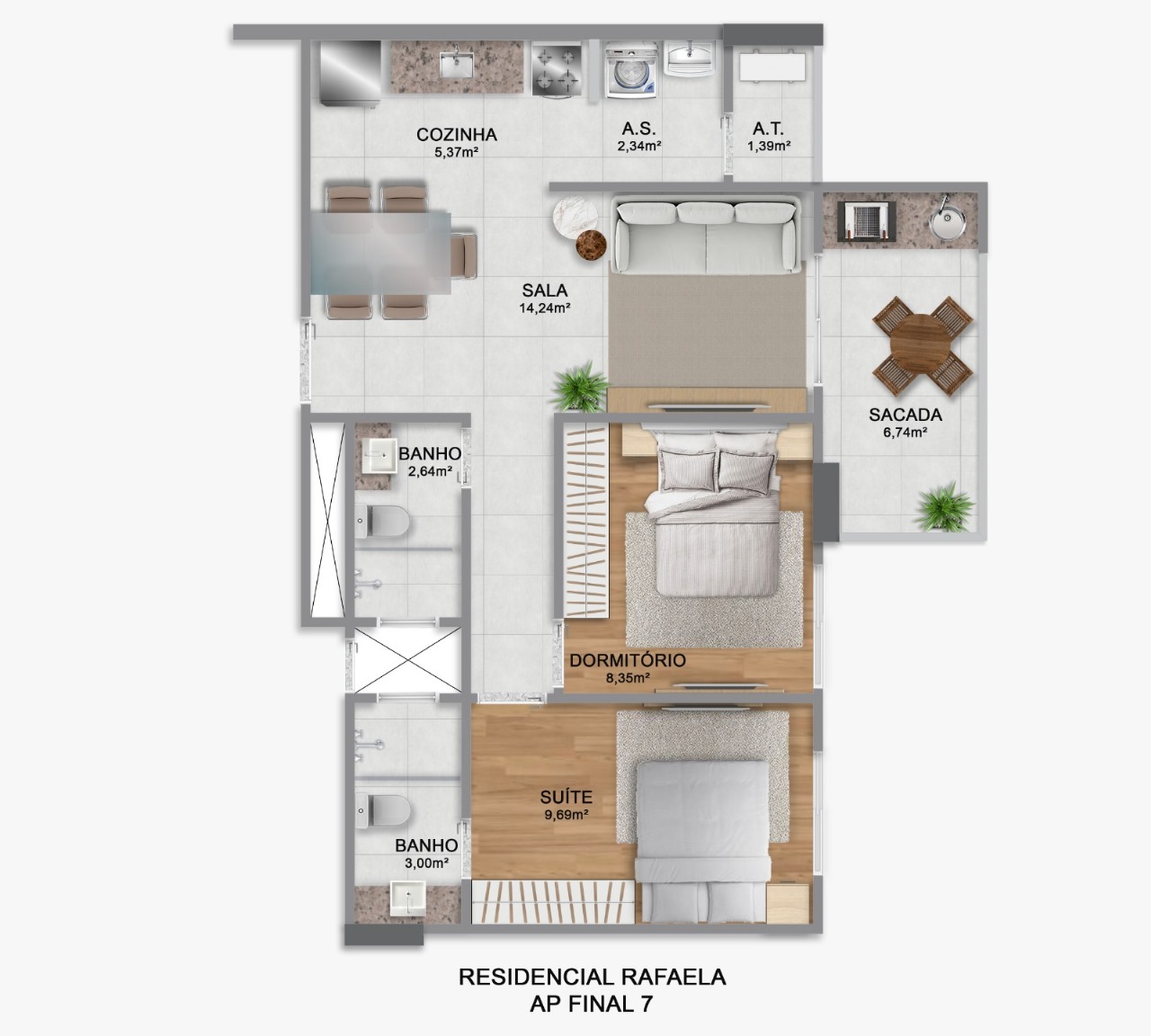 Imagem Apartamento com 2 Quartos à Venda, 64 m²em Guilhermina - Praia Grande