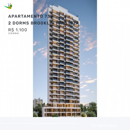 Apartamento com 2 Quartos à Venda,  em Brooklin Paulista - São Paulo