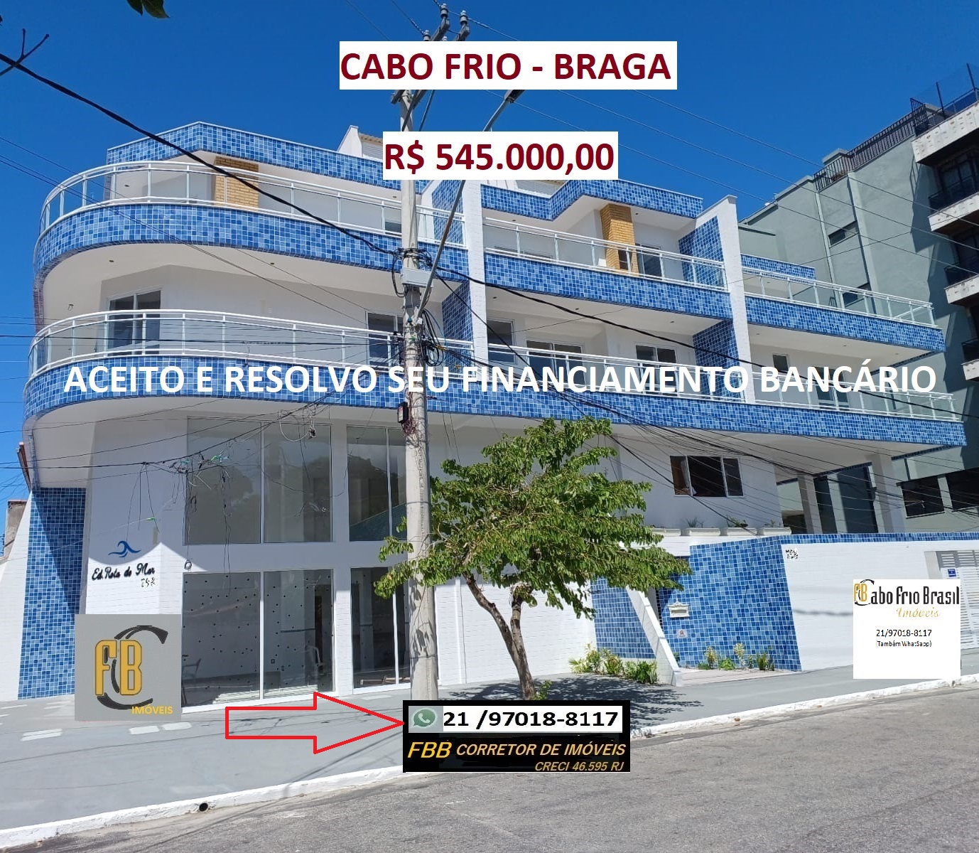 Apartamento com 1 Quarto à Venda, 96 m² em Braga - Cabo Frio