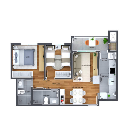 Imagem Apartamento com 2 Quartos à Venda, 60 m² em Tingui - Curitiba