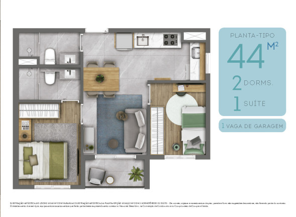 Imagem Apartamento com 2 Quartos à Venda, 44 m² em Quarta Parada - São Paulo
