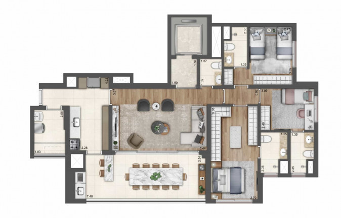 Apartamento com 3 Quartos à Venda, 123 m² em Jardim Aurélia - São Paulo