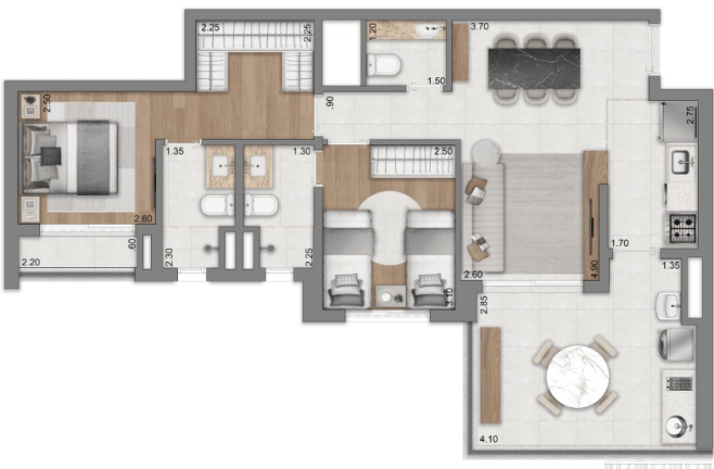 Imagem Apartamento com 2 Quartos à Venda, 77 m²em Jardim das Acácias - São Paulo
