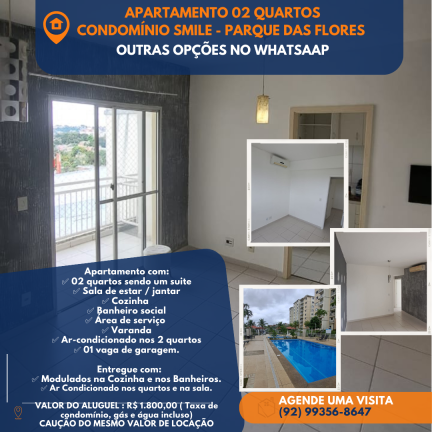 Imagem Apartamento com 2 Quartos para Alugar, 42 m² em Tarumã-Açu - Manaus