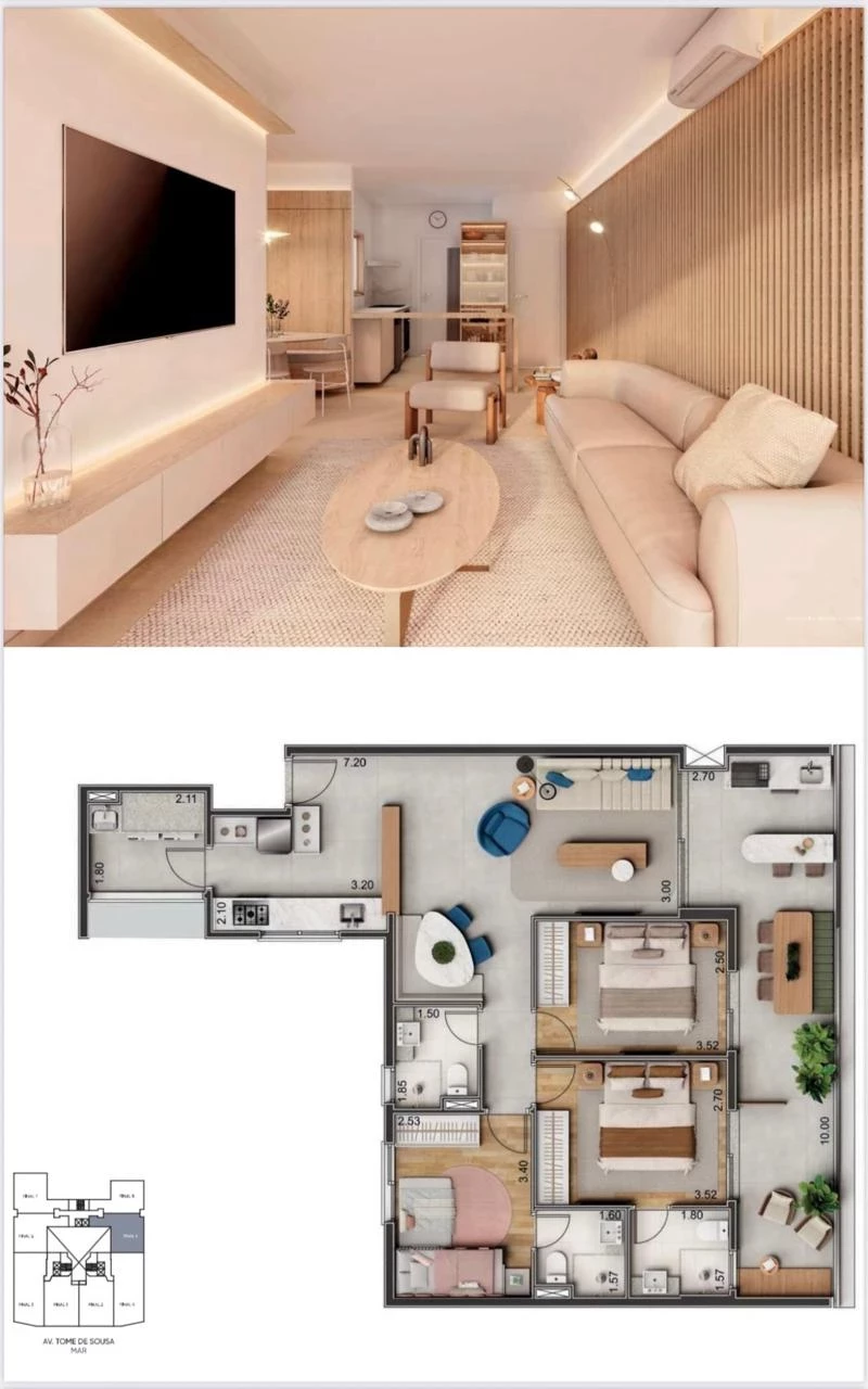 Imagem Apartamento com 3 Quartos à Venda, 1 metros em Albatróz - Bertioga