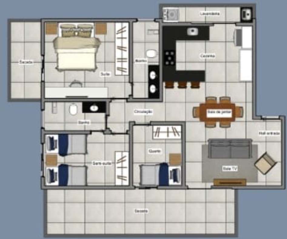 Imagem Apartamento com 3 Quartos à Venda, 100 m²em Novo Mundo - Uberlândia