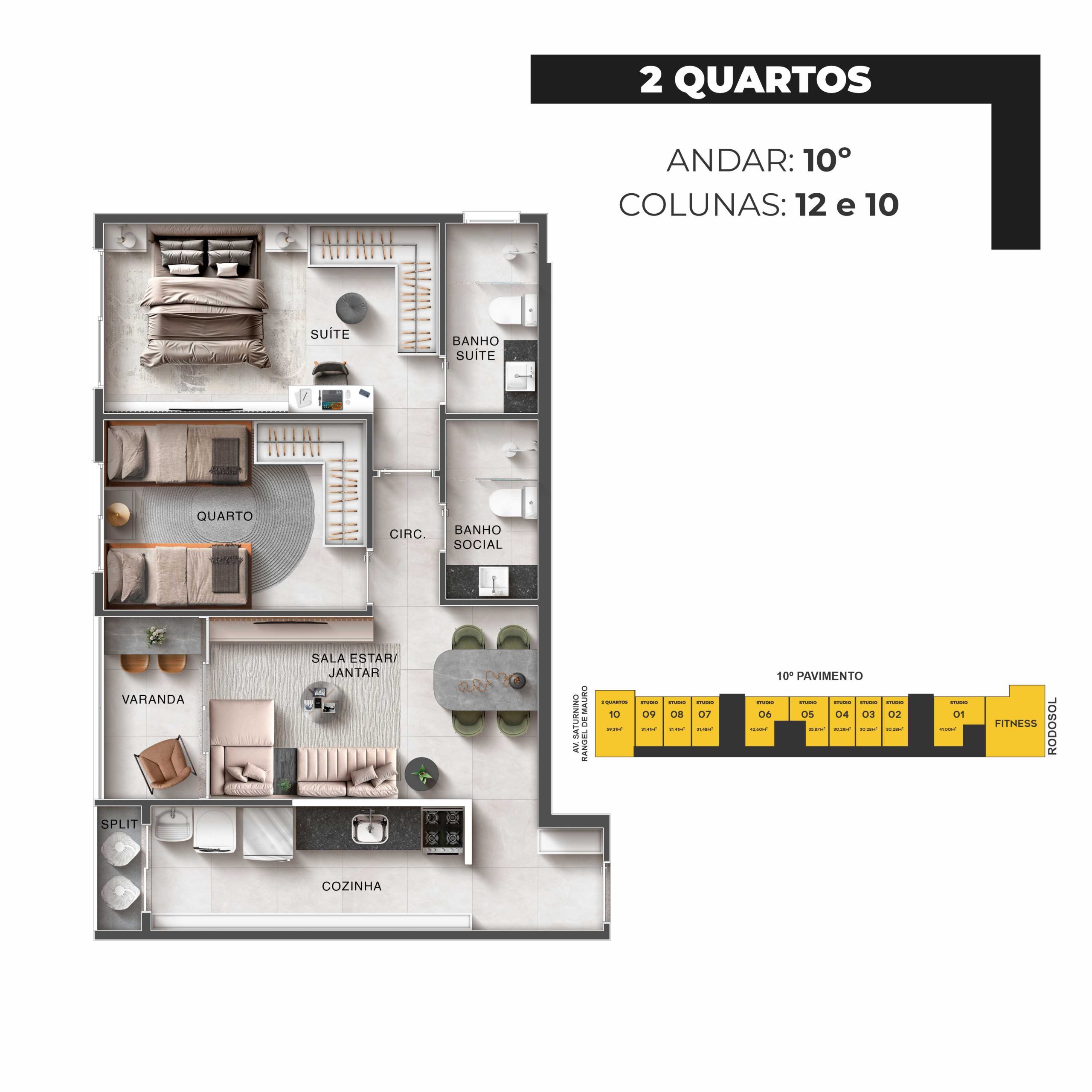 Imagem Studio com 1 Quarto à Venda, 28 m² em Praia de Itaparica - Vila Velha