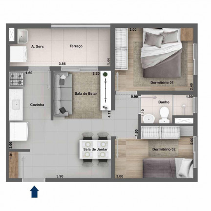 Imagem Apartamento com 2 Quartos à Venda, 40 m² em Jaguaré - São Paulo