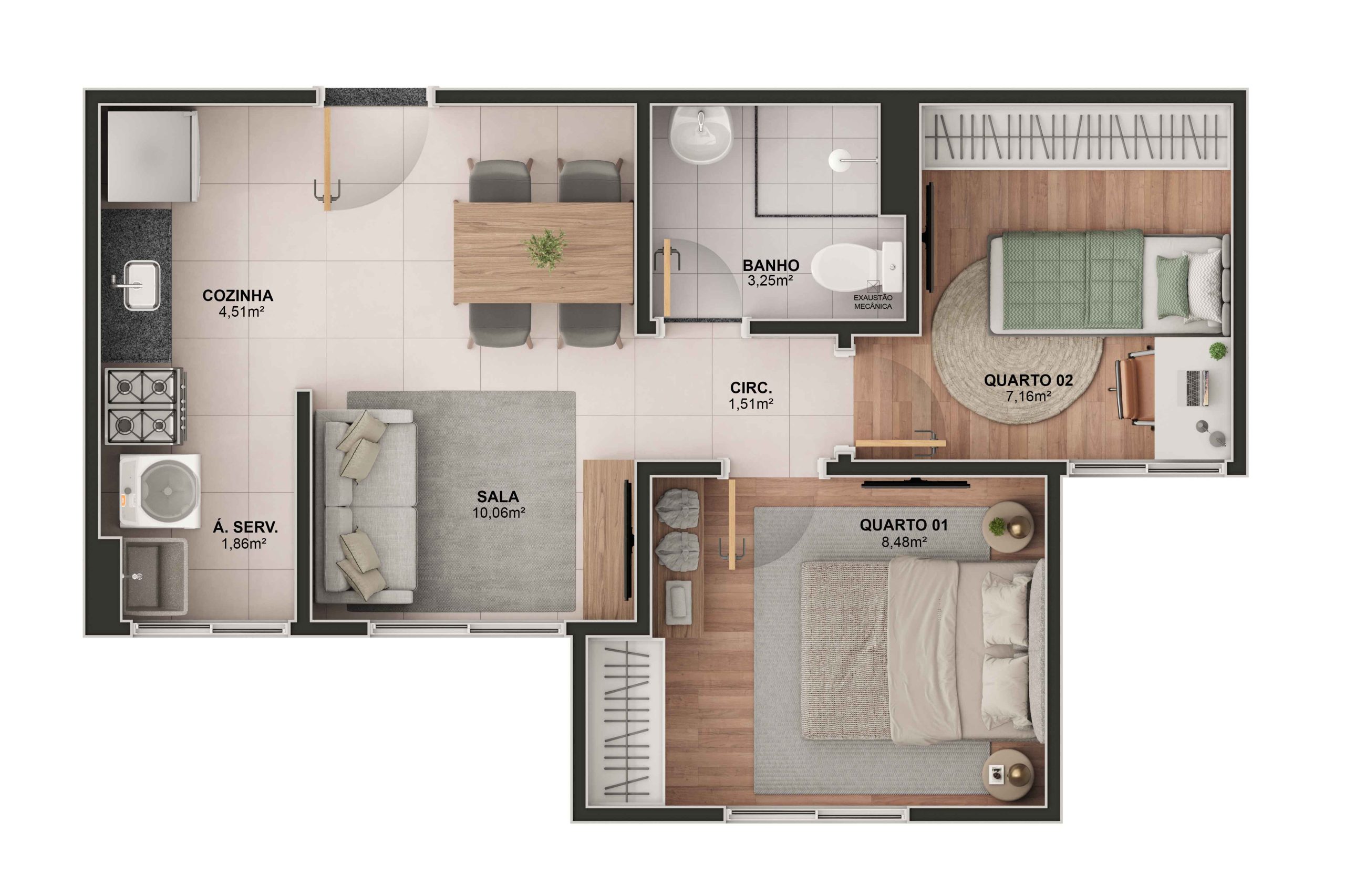 Imagem Apartamento com 2 Quartos à Venda, 43 m² em Vale Encantado - Vila Velha