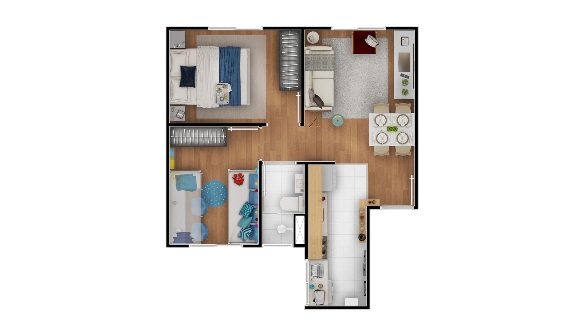 Imagem Apartamento com 2 Quartos à Venda, 45 m²em Barra de Jangada - Jaboatão dos Guararapes