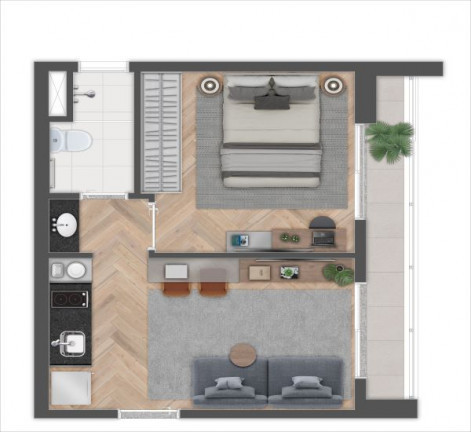 Imagem Apartamento com 1 Quarto à Venda,  em Jardim das Acácias - São Paulo