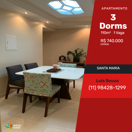 Apartamento com 3 Quartos à Venda,  em Santa Maria - São Caetano do Sul