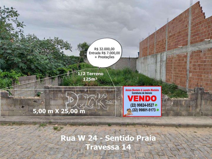 Terreno à Venda, 125 m² em Lagomar - Macaé
