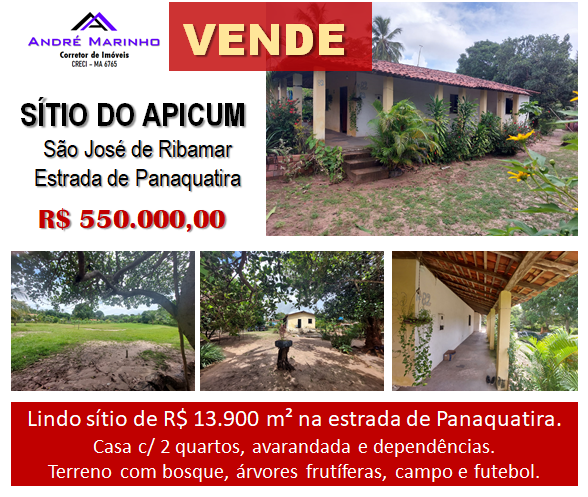 Chácara com 2 Quartos à Venda, 94 m²em Sitio do Apicum - São José de Ribamar