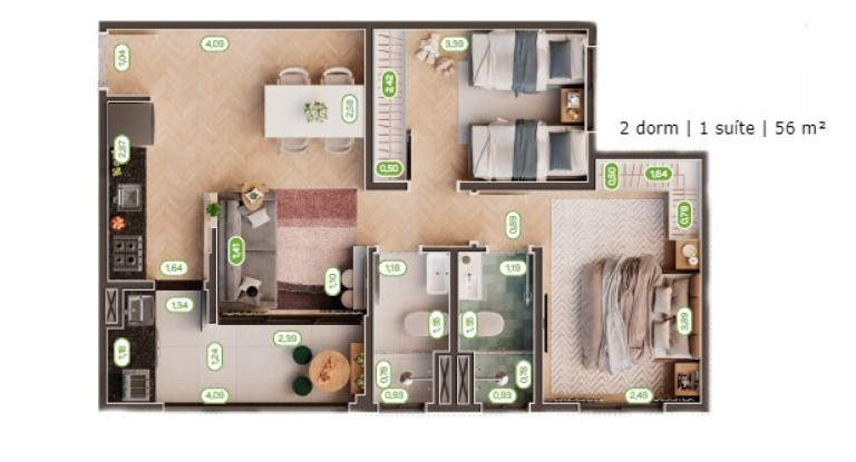 Imagem Apartamento com 3 Quartos à Venda, 67 m² em Mogi Moderno - Mogi das Cruzes