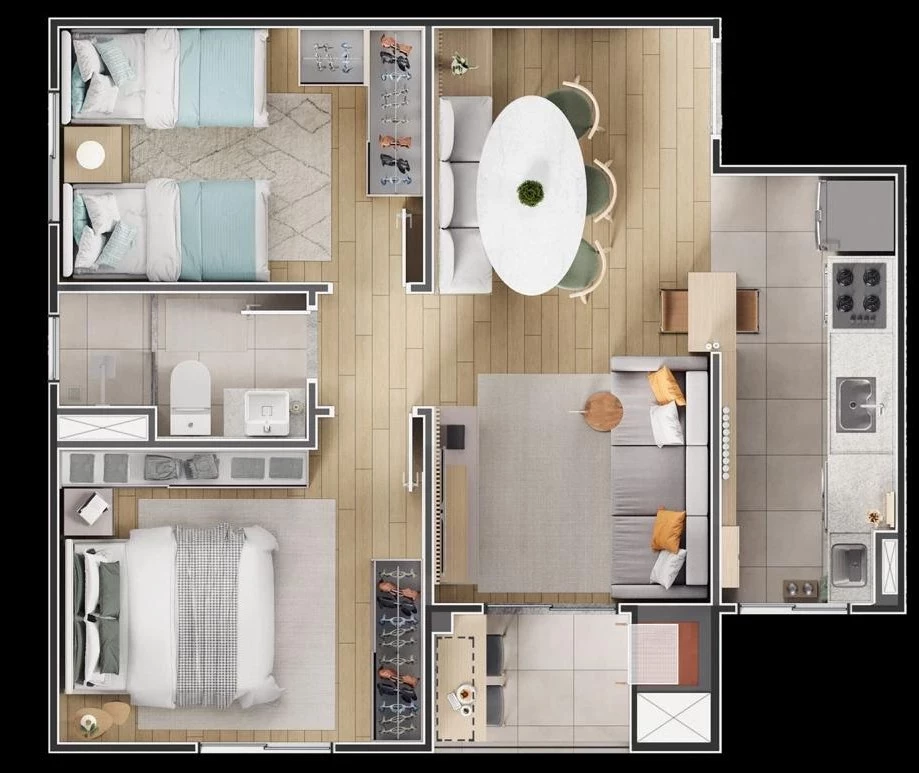 Imagem Apartamento com 2 Quartos à Venda, 47 m² em Jaraguá Esquerdo - Jaraguá do Sul