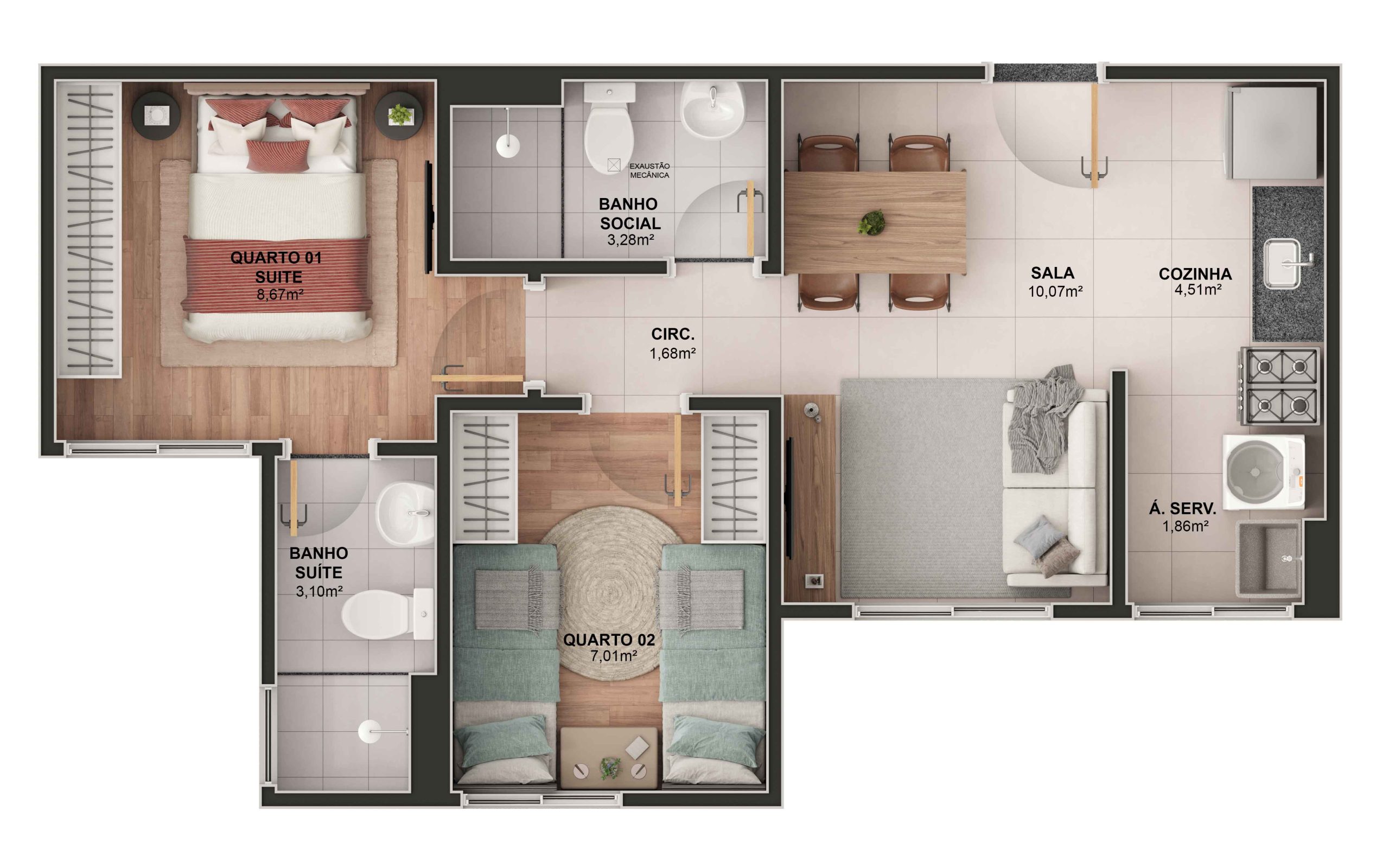 Imagem Apartamento com 2 Quartos à Venda, 43 m² em Vale Encantado - Vila Velha