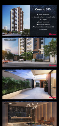 Imagem Apartamento com 3 Quartos à Venda, 87 m² em Vila Bastos - Santo André