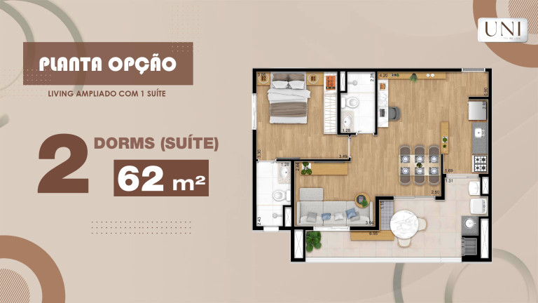 Imagem Apartamento com 2 Quartos à Venda, 63 m²em  - 
