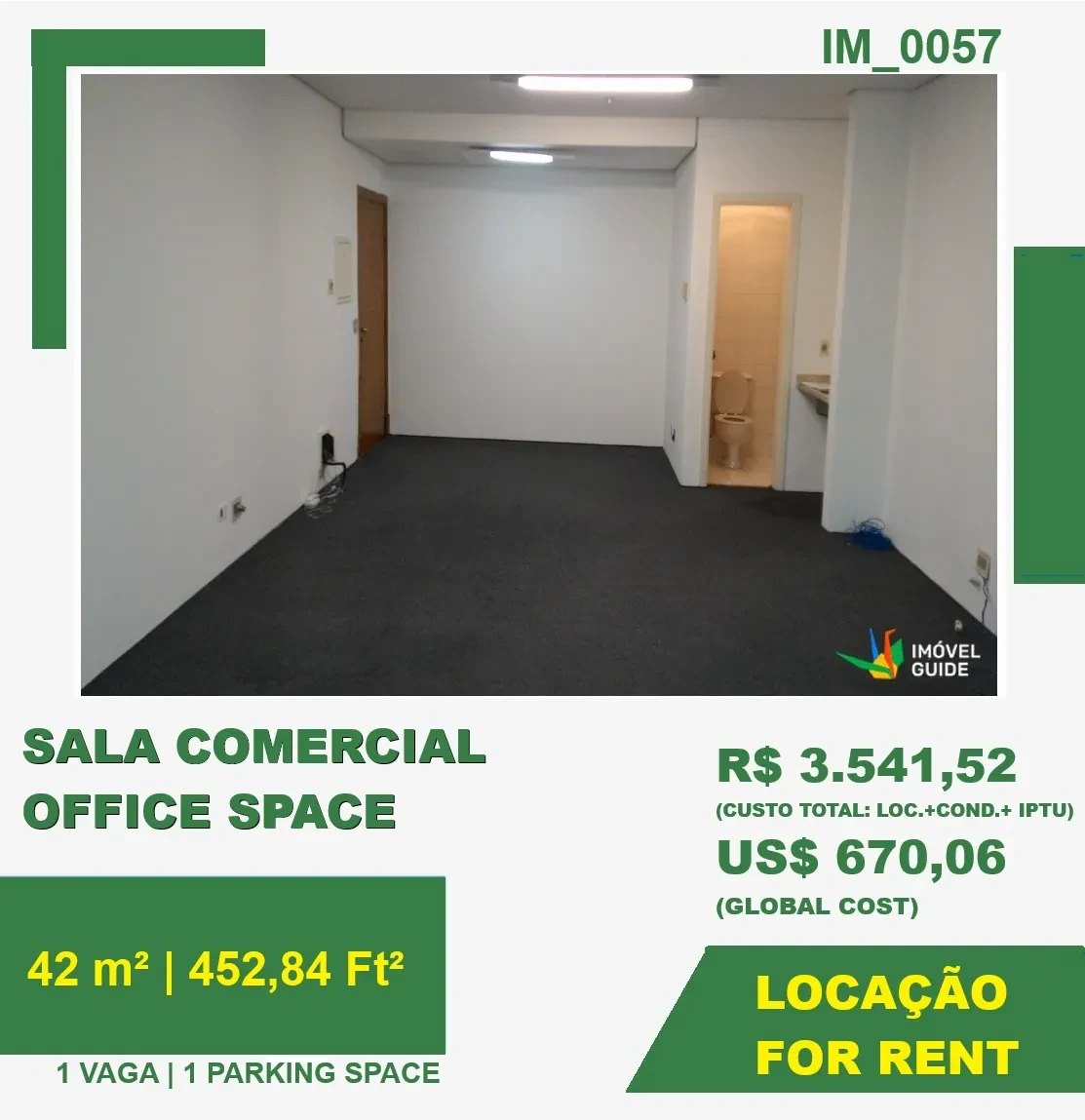 Sala Comercial para Alugar, 42 metro em Cidade Monções - São Paulo