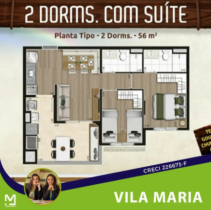 Apartamento com 2 Quartos à Venda, 56 m² em Vila Maria - São Paulo