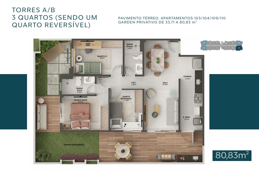 Foto do imóvel: Apartamento com 2 Quartos à Venda, 59 m² em De Fátima - Serra
