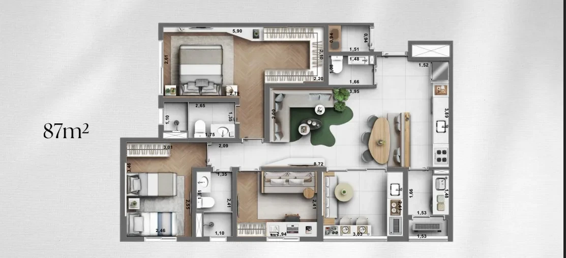 Imagem Apartamento com 2 Quartos à Venda, 66 m² em Jardim América - São José dos Campos