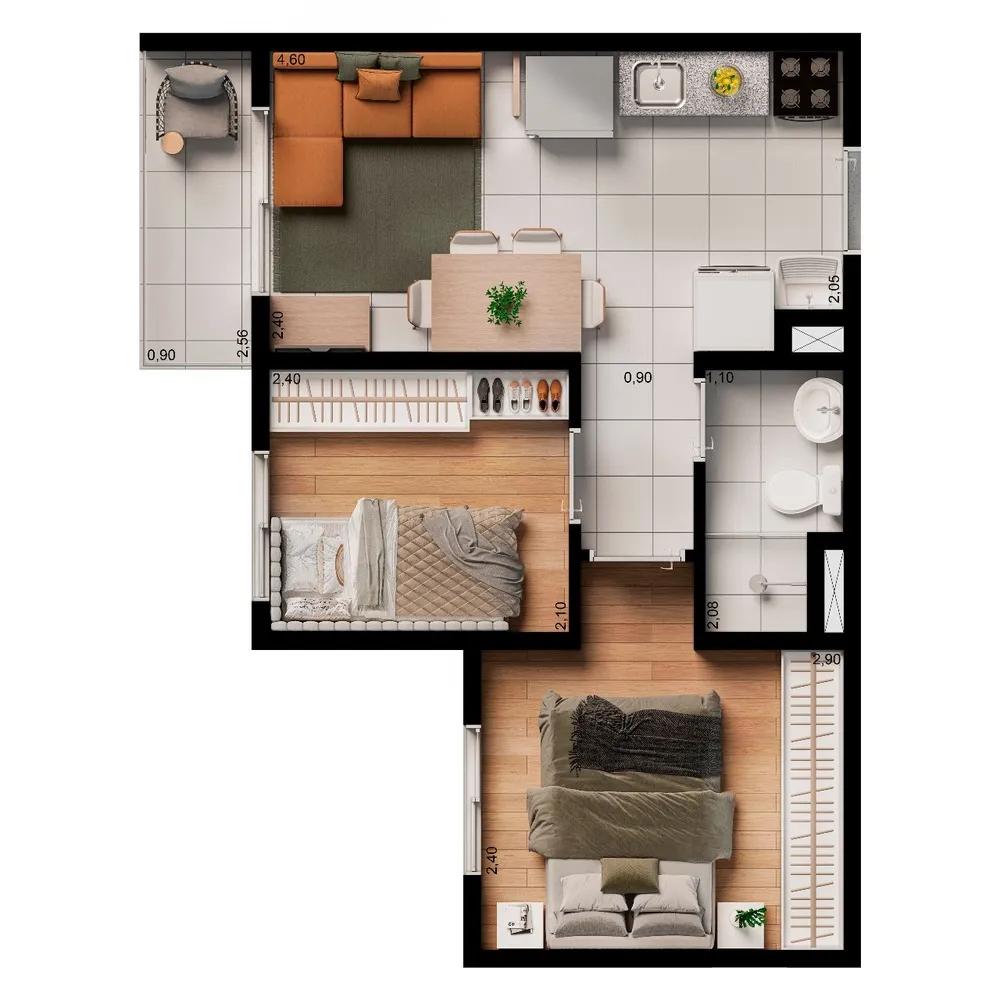 Imagem Apartamento com 2 Quartos à Venda, 34 m² em Vila Firmiano Pinto - São Paulo