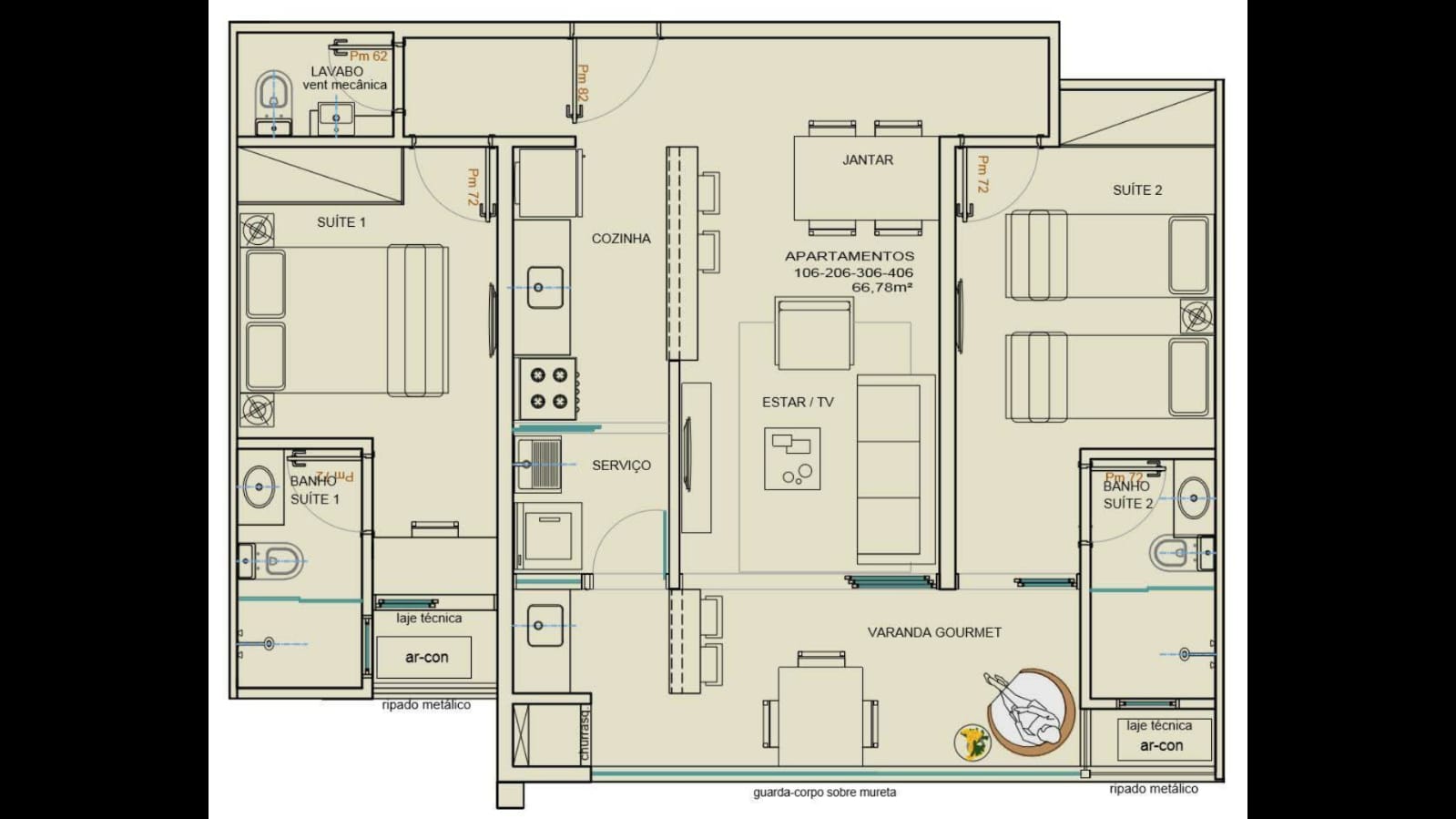 Imagem Apartamento com 2 Quartos à Venda, 72 m²em Itaguá - Ubatuba