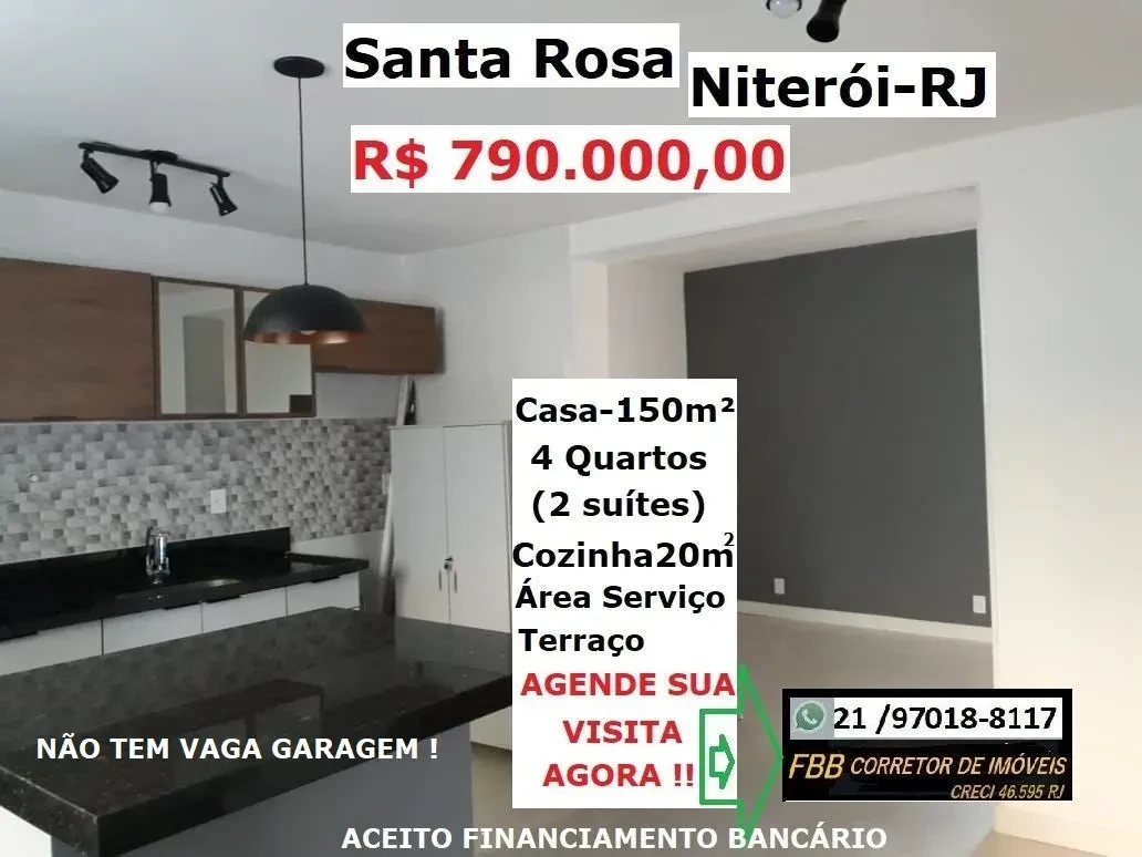 Imagem Casa com 4 Quartos à Venda, 150 m² em Santa Rosa - Niterói