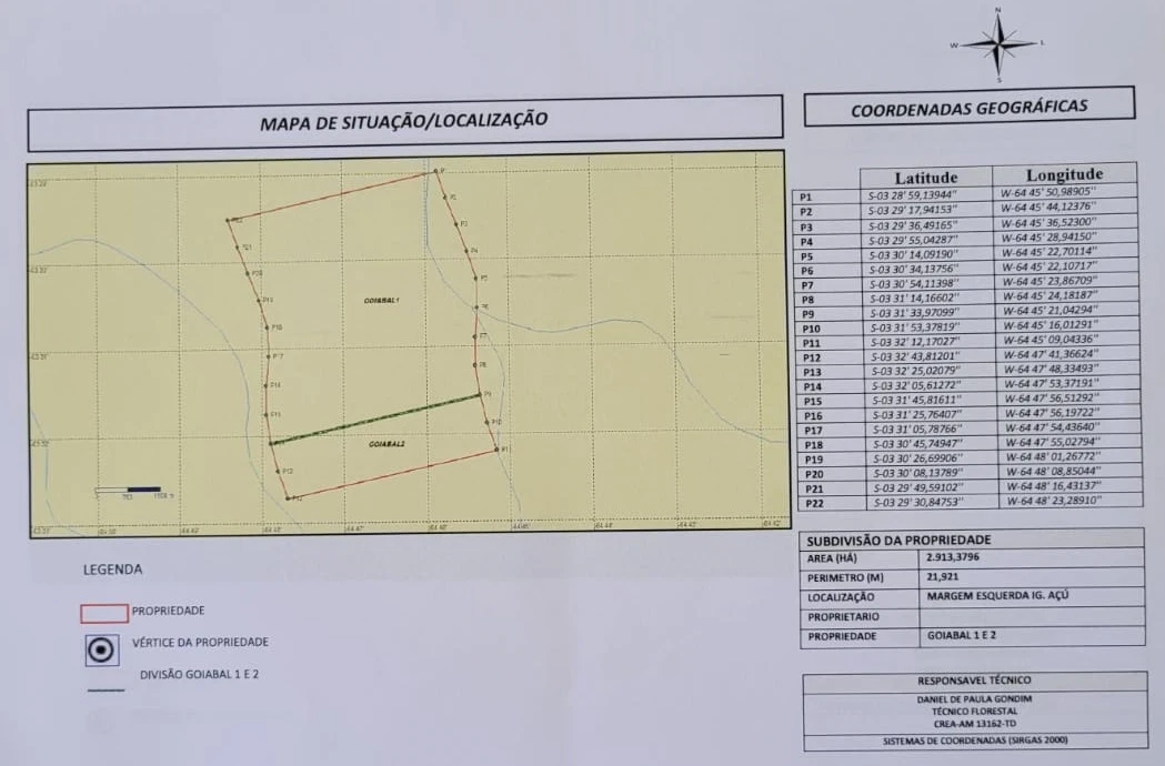 Foto do imóvel: Terreno à Venda, 2913 HA em Abial - Tefé