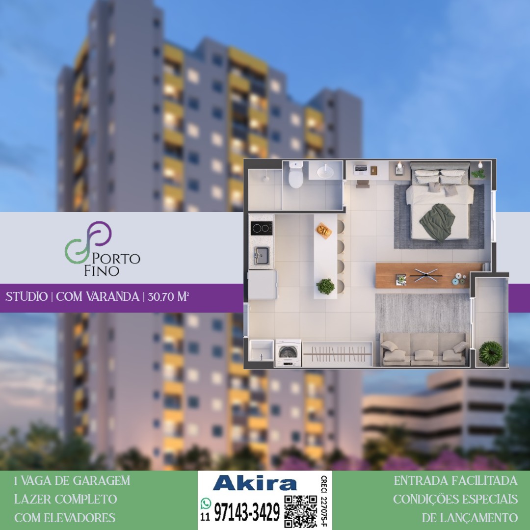 Imagem Apartamento com 1 Quarto à Venda, 25 m² em Mogi Moderno - Mogi das Cruzes