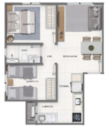 Imagem Apartamento com 2 Quartos à Venda, 44 m²em Jardim das Margaridas - Salvador
