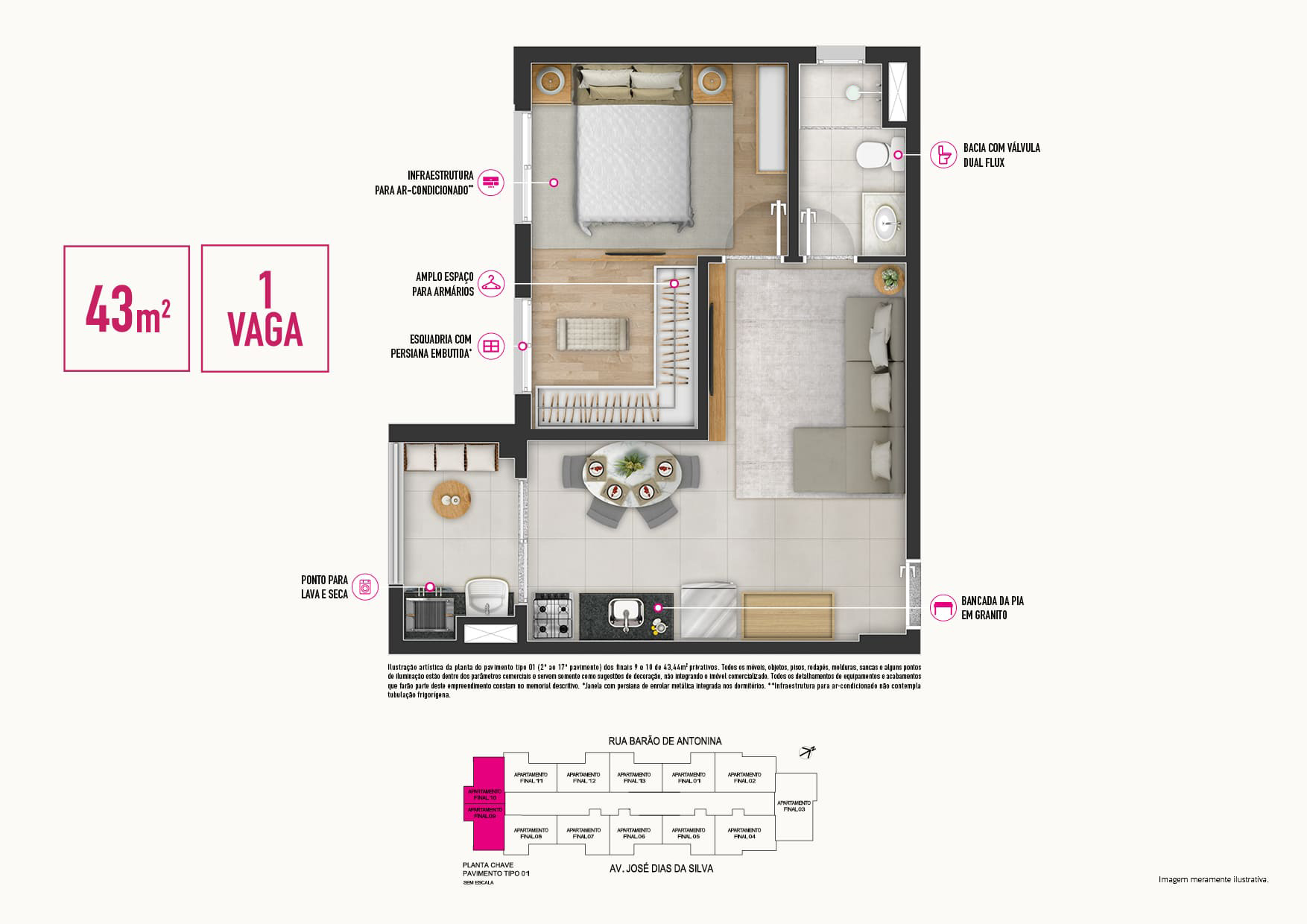 Imagem Apartamento com 2 Quartos à Venda, 58 m²em Jardim Júlio - Barueri