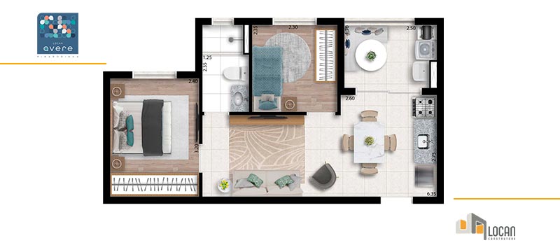 Foto do imóvel: Apartamento com 2 Quartos à Venda, 43 m² em Piraporinha - Diadema